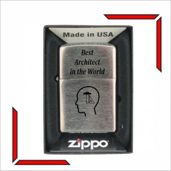 Bricheta Zippo personalizata - Arhitect