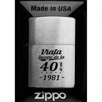 Bricheta Zippo Personalizata -VIata incepe la 40 de ani