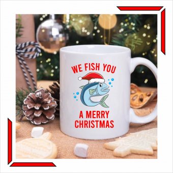 Cana personalizata-We fish you a Merry Christmas