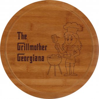 Tocator rotund lemn personalizat-The grillmother