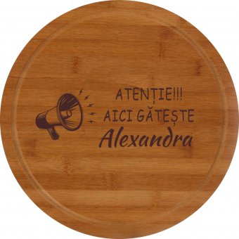 Tocator rotund lemn personalizat -Atentie!