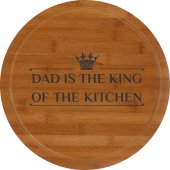Tocator rotund lemn personalizat -Dad is the king